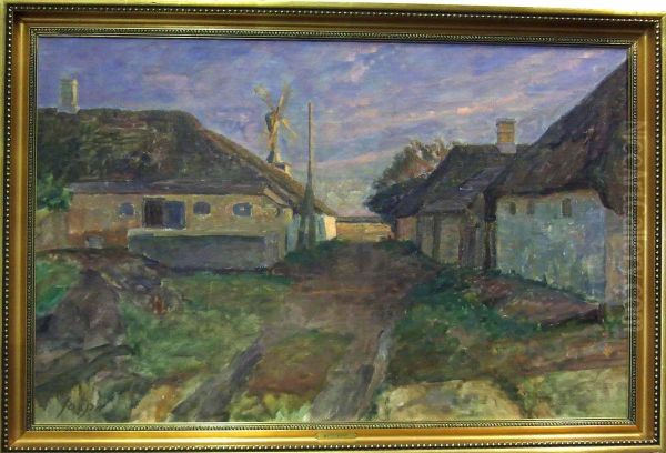 Bygata. Oil Painting by Otto Sarp Sorensen