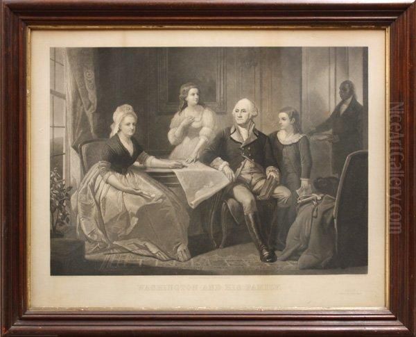 Washington And His Family Oil Painting by William Sartain