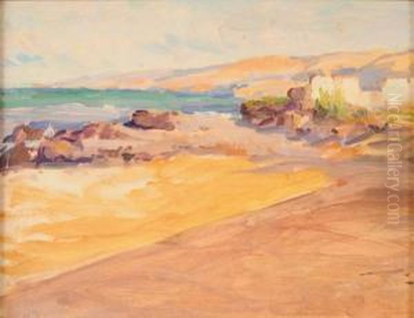 Marina Di Fregene Oil Painting by Giulio Artistide Sartorio