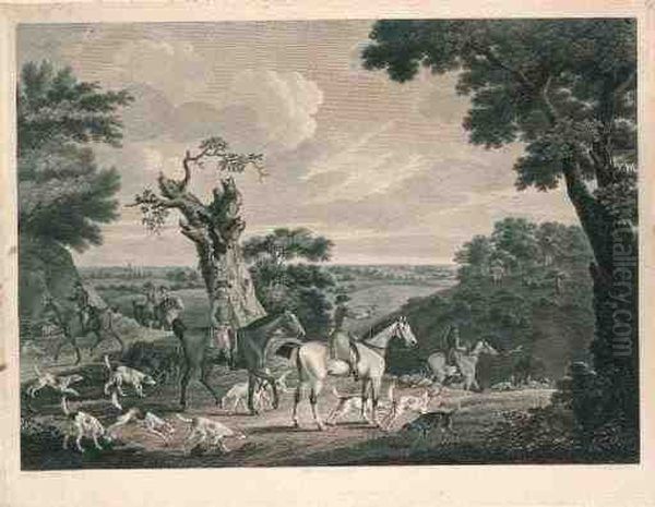 Foxhunting: Brushing Into Cover, The Chase, At Fault, The Death(siltzer 243) By John Peltro And John Neagle Oil Painting by John Sartorius