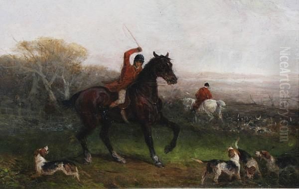 Stag Hunting Oil Painting by J. Francis Sartorius