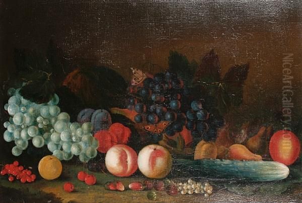 Still Life Of Mixed Fruit Oil Painting by William Sartorius