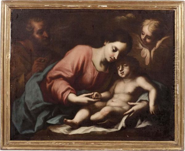 Sacra Famiglia Con Cherubino Oil Painting by Giovanni Battista Sassi