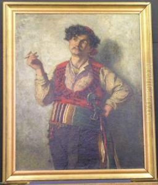 Spanish Gypsy Oil Painting by Walter Satterlee