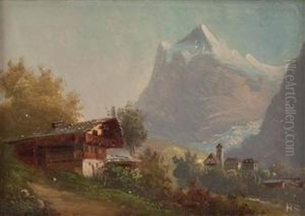 Grindelwald Im Berner Oberland Oil Painting by Hubert Sattler