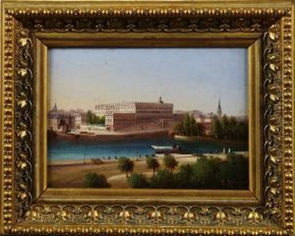 Stockholms Slott Oil Painting by Hubert Sattler