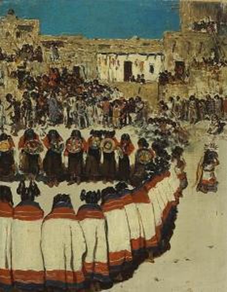 Rite Of Passage (coming Of Age Ceremony) Oil Painting by Frank Paul Sauerwein