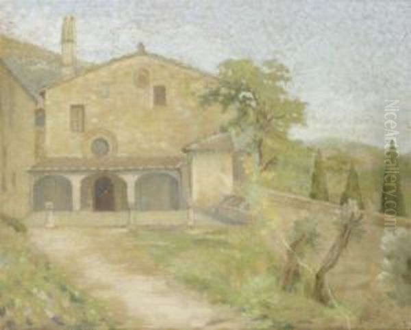 Vue De La Campagne Toscane Oil Painting by Amelie Sauger