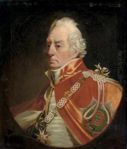 Portrait Of Admiral Lord George Keith Elphinstone, 1st Viscountkeith (1746-1823) Oil Painting by George Lethbridge Saunders