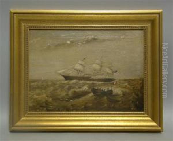 H.m.s.warrior Oil Painting by W. Saunders