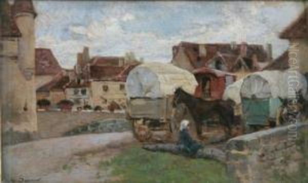 Gypsy Caravans Oil Painting by Noel Saunier