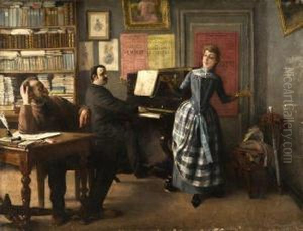 Audition Pour Un Role D'operette Oil Painting by Robert Saureau