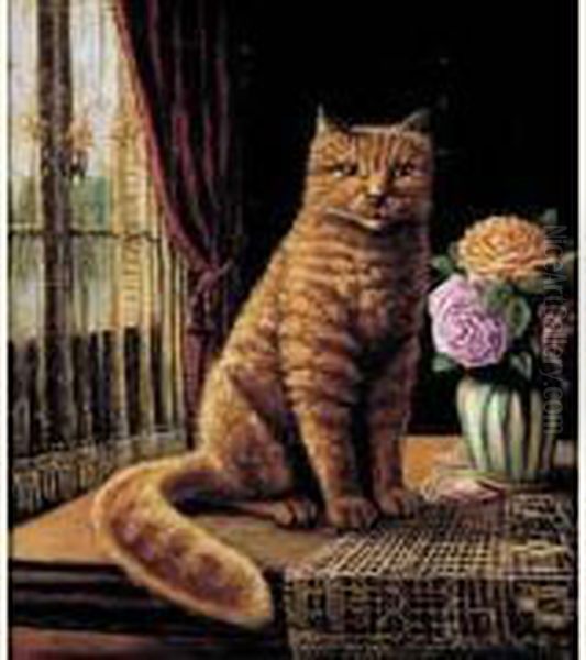 Le Chat Oil Painting by Aloys Sauter