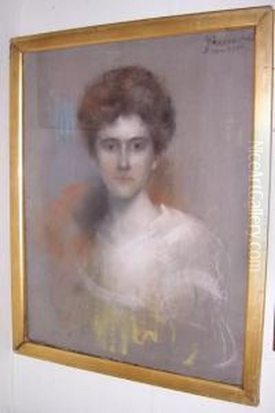 Bust Portrait Of A Lady Oil Painting by Georg Sauter