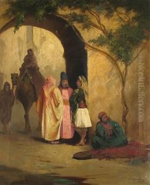 A Damascus Street Scene by F. Sauvan