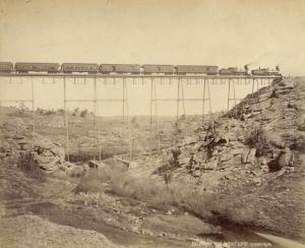 Dale Creek Iron Viaduct Oil Painting by Charles Roscoe Savage