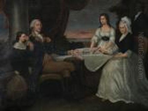 George Washington Andhis Family Oil Painting by Edward Savage