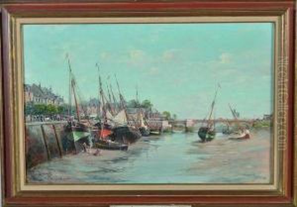 la Touque A Trouville Oil Painting by Paul Savigny