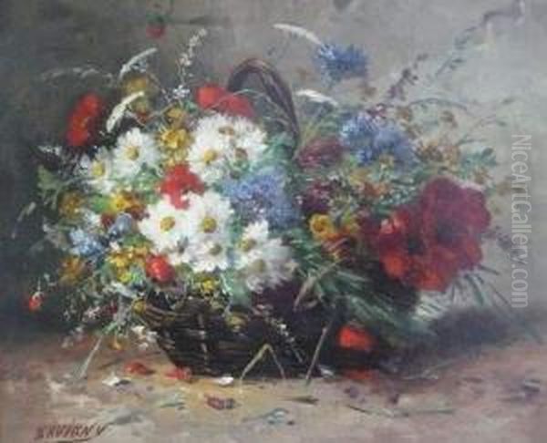 Bouquet De Fleurs. Oil Painting by Paul Savigny