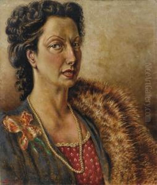 Ritratto Di Emilia Santangelo Oil Painting by Alberto Savinio