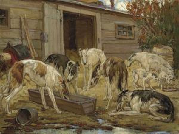 The Kennels Oil Painting by Georgii Savitskii