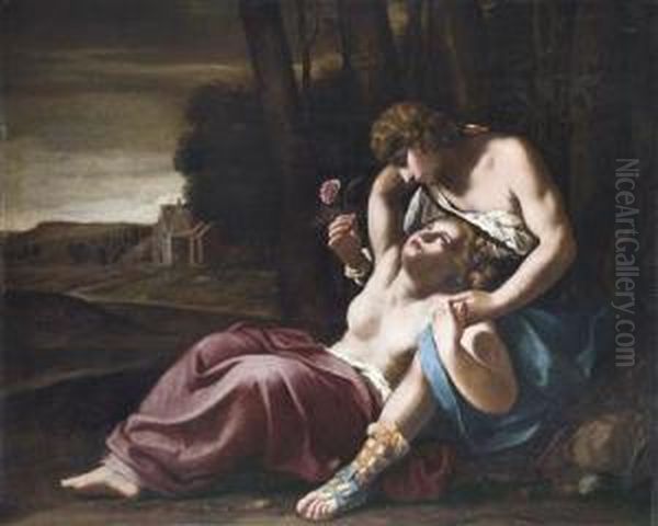 Angelica And Medoro Oil Painting by Emilio Savonanzi