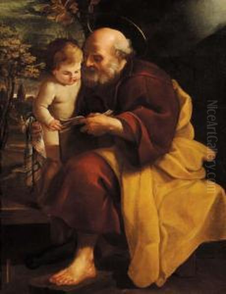 San Giuseppe Con Bambin Gesu' Oil Painting by Emilio Savonanzi