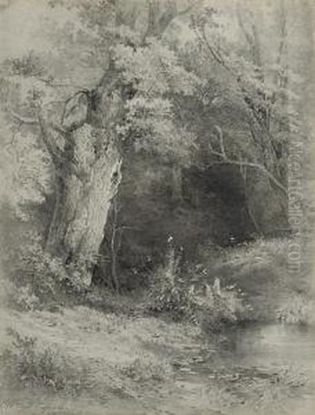 A Riverbank by Alexei Kondratyevich Savrasov