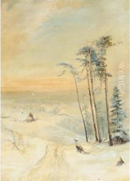 Winter Landscape Oil Painting by Alexei Kondratyevich Savrasov