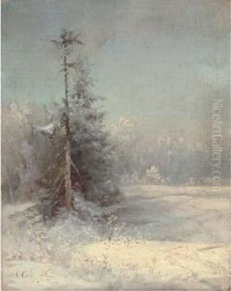 Winter Landscape Oil Painting by Alexei Kondratyevich Savrasov