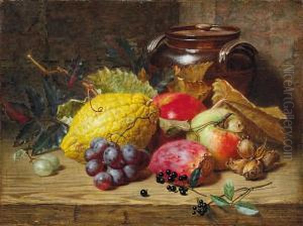 Fruchtestillleben Oil Painting by James Sawkins