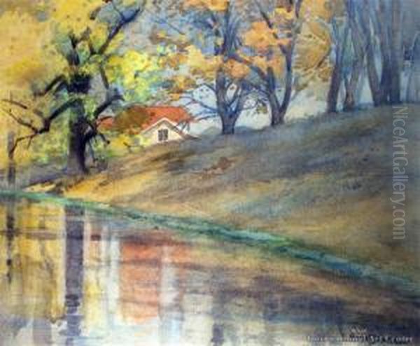 Avon Cottage Oil Painting by E.Rosa Sawtell