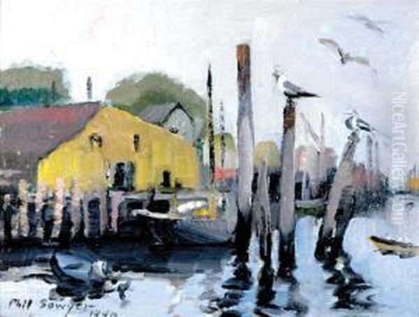 Glouster Docks Oil Painting by Philip Ayer Sawyer