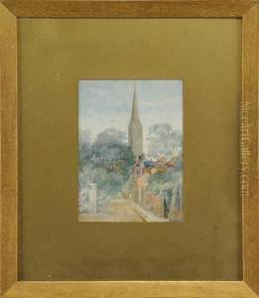 Avenue To The Church Oil Painting by Paul Sawyier