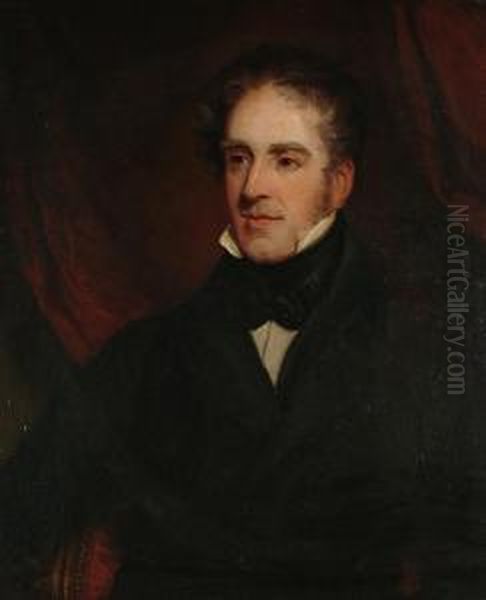 Portrait Bust Length Of A Gentleman Thought To Be Abel Smith Esq. M.p. Oil Painting by Frederick Richard Say