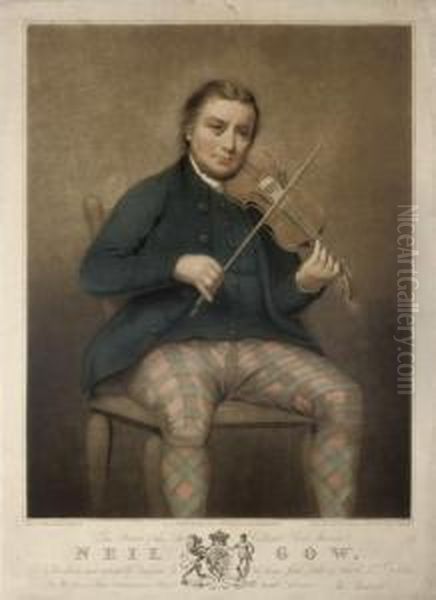 Neil Gow, The Celebrated Scotch Musician Oil Painting by William Say