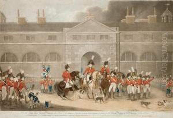 The Prince Of Wales's Loyal Volunteers, Preparing For The Grand Review By His Majesty Oil Painting by William Say