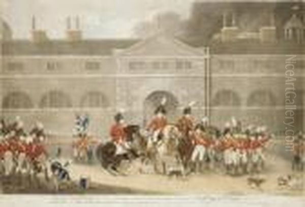 The Prince Of Wales's Loyal Volunteers, Preparing For The Grandreview By His Majesty Oil Painting by William Say