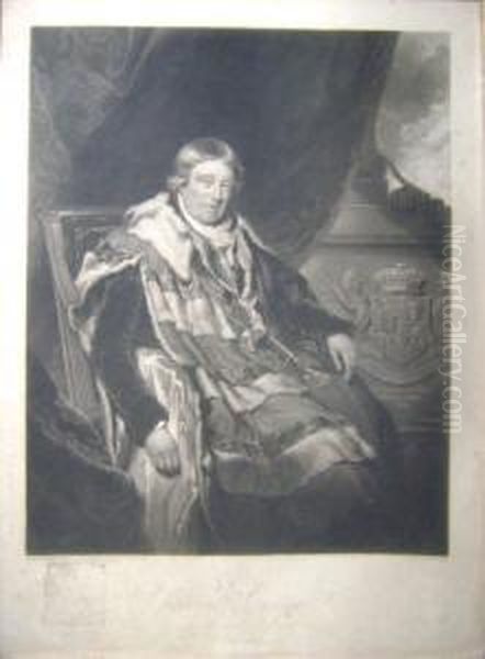 After Arthur William Devis , 'viscount Curzon - A Portrait', Engraving, 54cm X 39cm, Framed Oil Painting by William Say