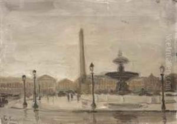 Place De La Concorde Oil Painting by Charles, Charley Sayers