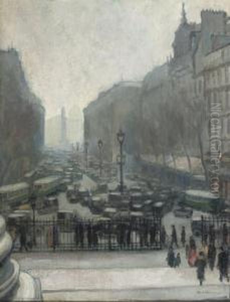 View Of The Place De La Concorde From The Madeleine, Paris Oil Painting by Charles, Charley Sayers