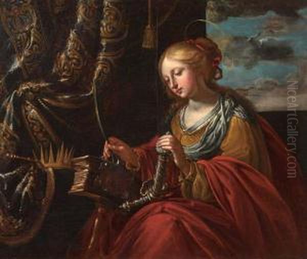 Santa Caterina D'alessandria Oil Painting by Girolamo Scaglia