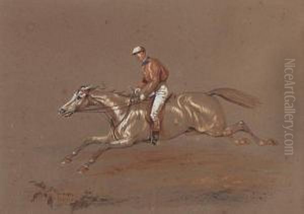 Racing Scene Oil Painting by Robert Richard Scanlan