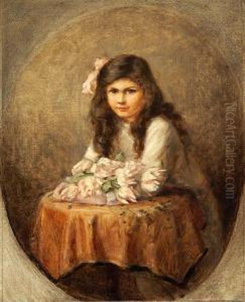 Joan, Daughter Of Lt.gen.g.f.milne Oil Painting by Edith Scannell