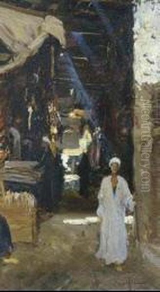 Cairo Oil Painting by Adolfo Scarselli