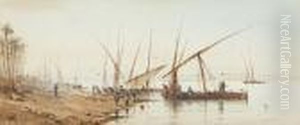 Nile Dhows Oil Painting by Spyridon Scarvelli