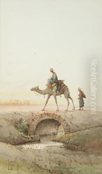 A Desert Rider Oil Painting by Spyridon Scarvelli