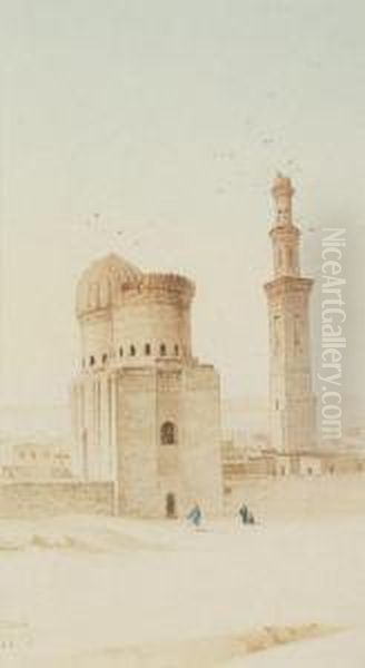 Tombs Of The Mamelukes, Cairo Oil Painting by Spyridon Scarvelli