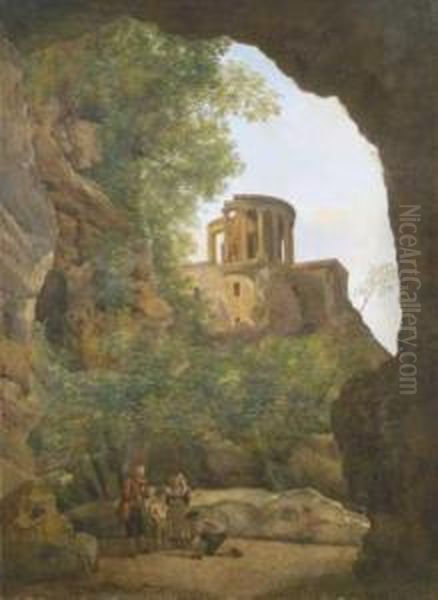 Tempio Di Vesta A Tivoli Oil Painting by Silvestr Feodosjevic Scedrin