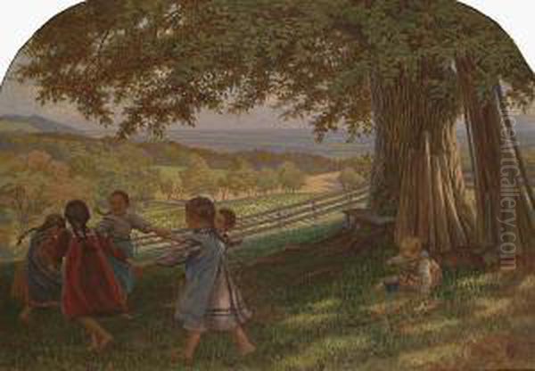 Ring A Ring Of Roses. Oil Painting by Wilhelm S. Schacht